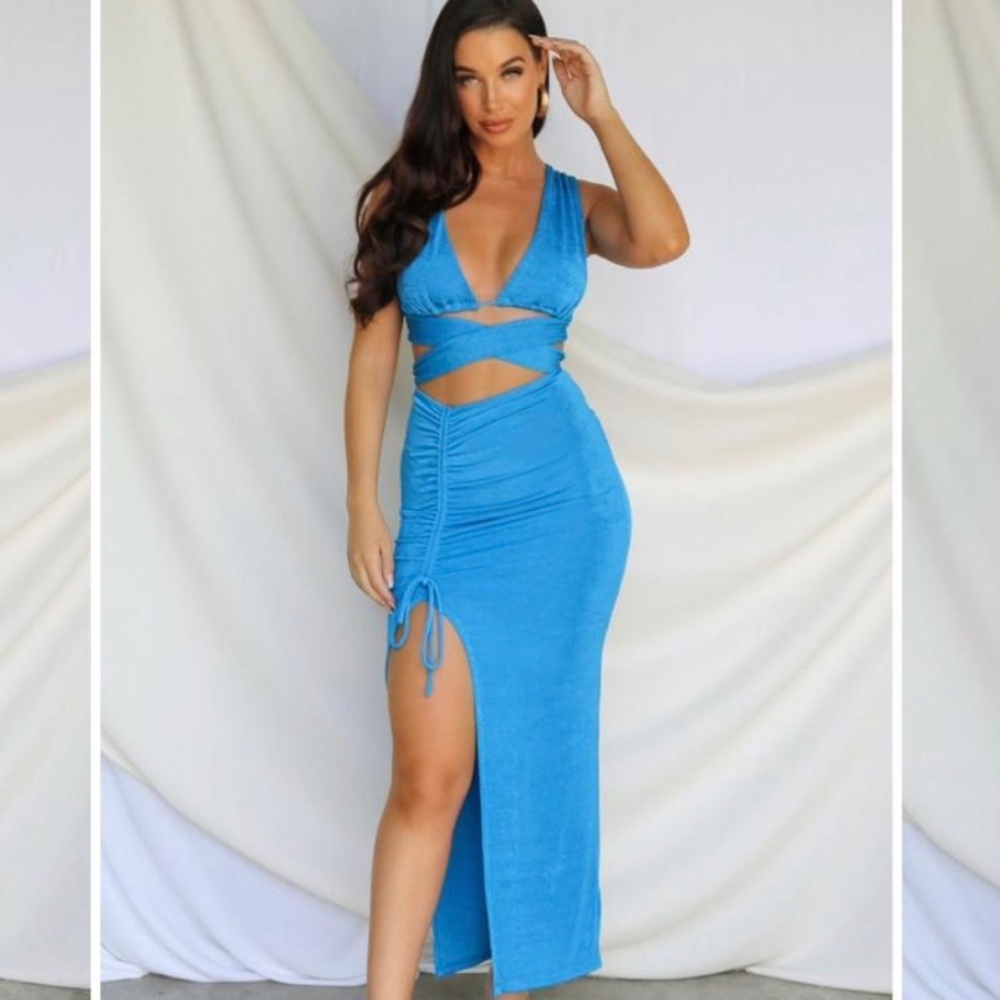 Blue two piece outfit